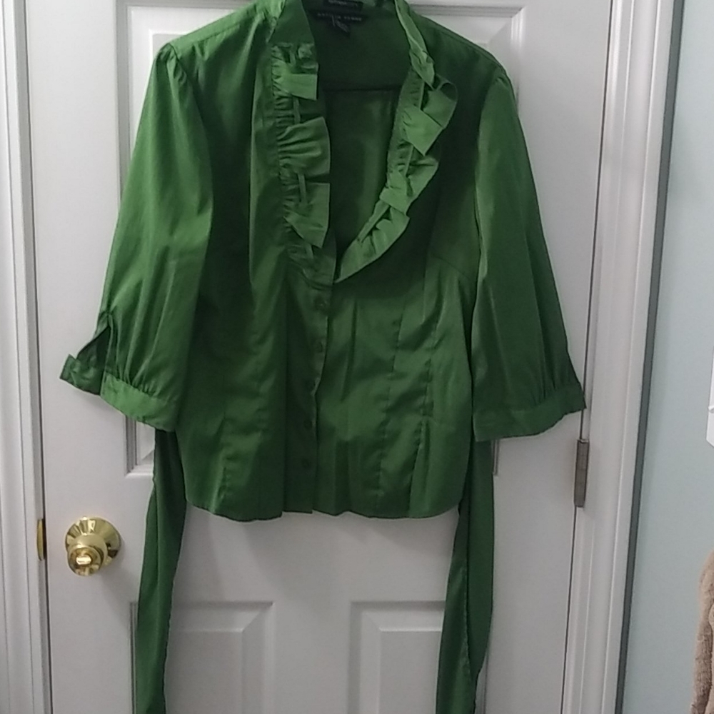 Antilia Femme green stretch blouse